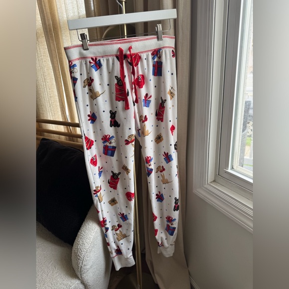 PJ Salvage Women Pajama Bottoms - White and Red with Fun Print | Small - Picture 1 of 6